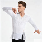 Men’s Dance Top | Rhinestone Split Hem