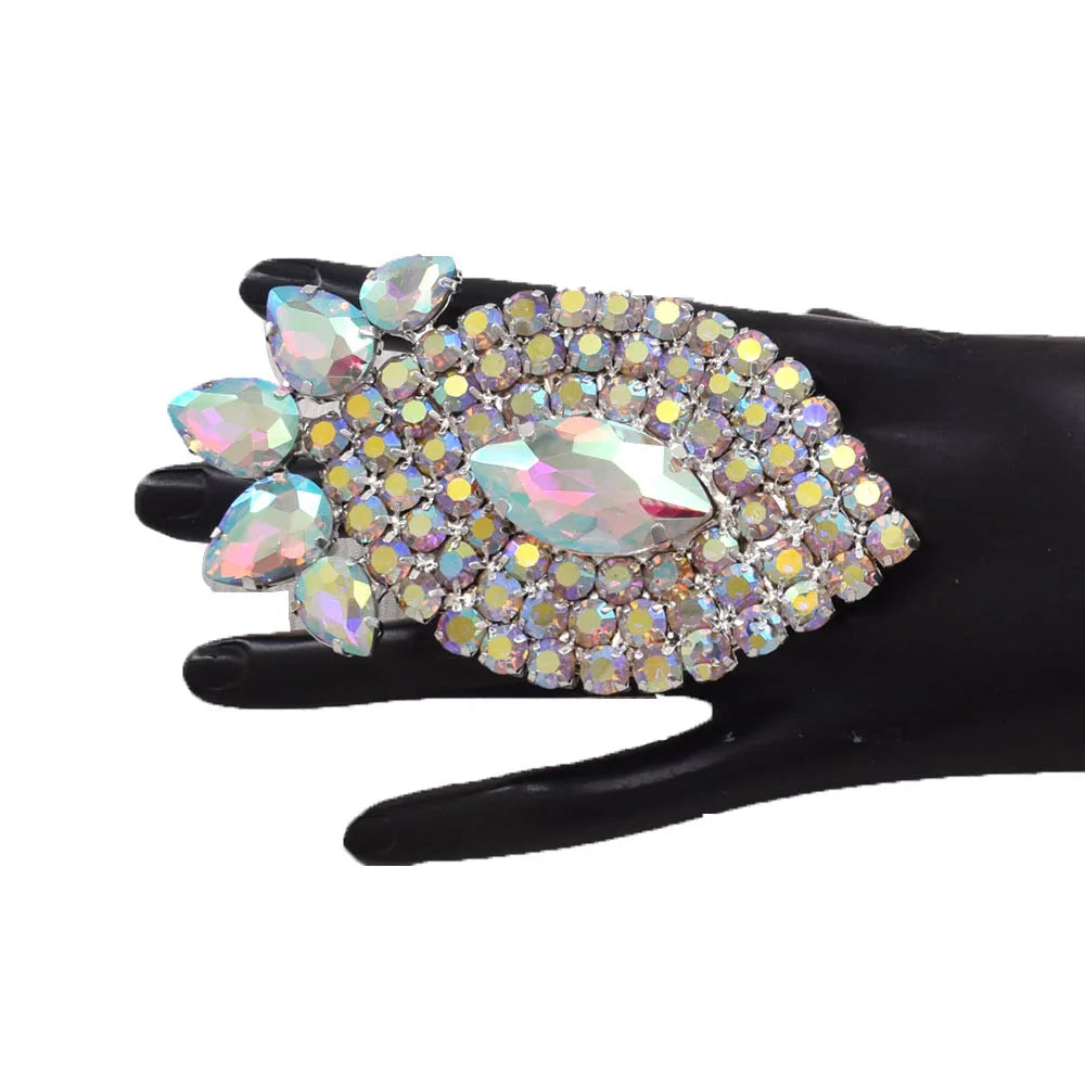 Rhinestone Statement Ring | Oversized | Resizable