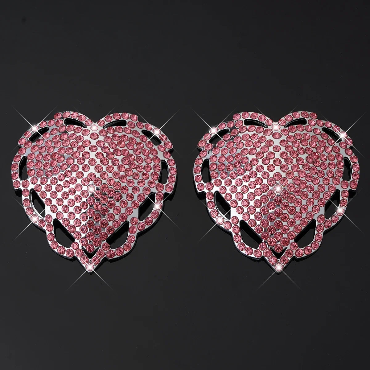 Rhinestone Heart Nipple Pasties | Reusable | 6 Colors