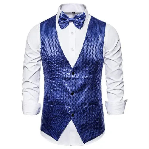 Men's Sequin Waistcoat | V-Neck