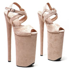 10-Inch Suede Platform Sandals - Lace-Up Heels