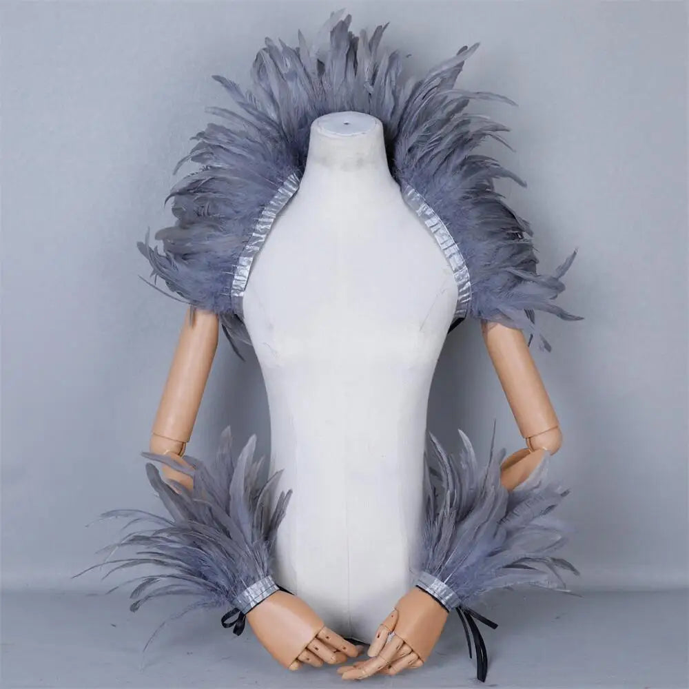 Feather Shoulder Wrap & Epaulettes | Showgirl, Drag & Festival | 28 Colours