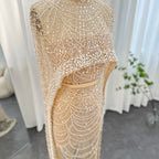 Pearl & Crystal Mermaid Gown | Cape Jacket | Strapless