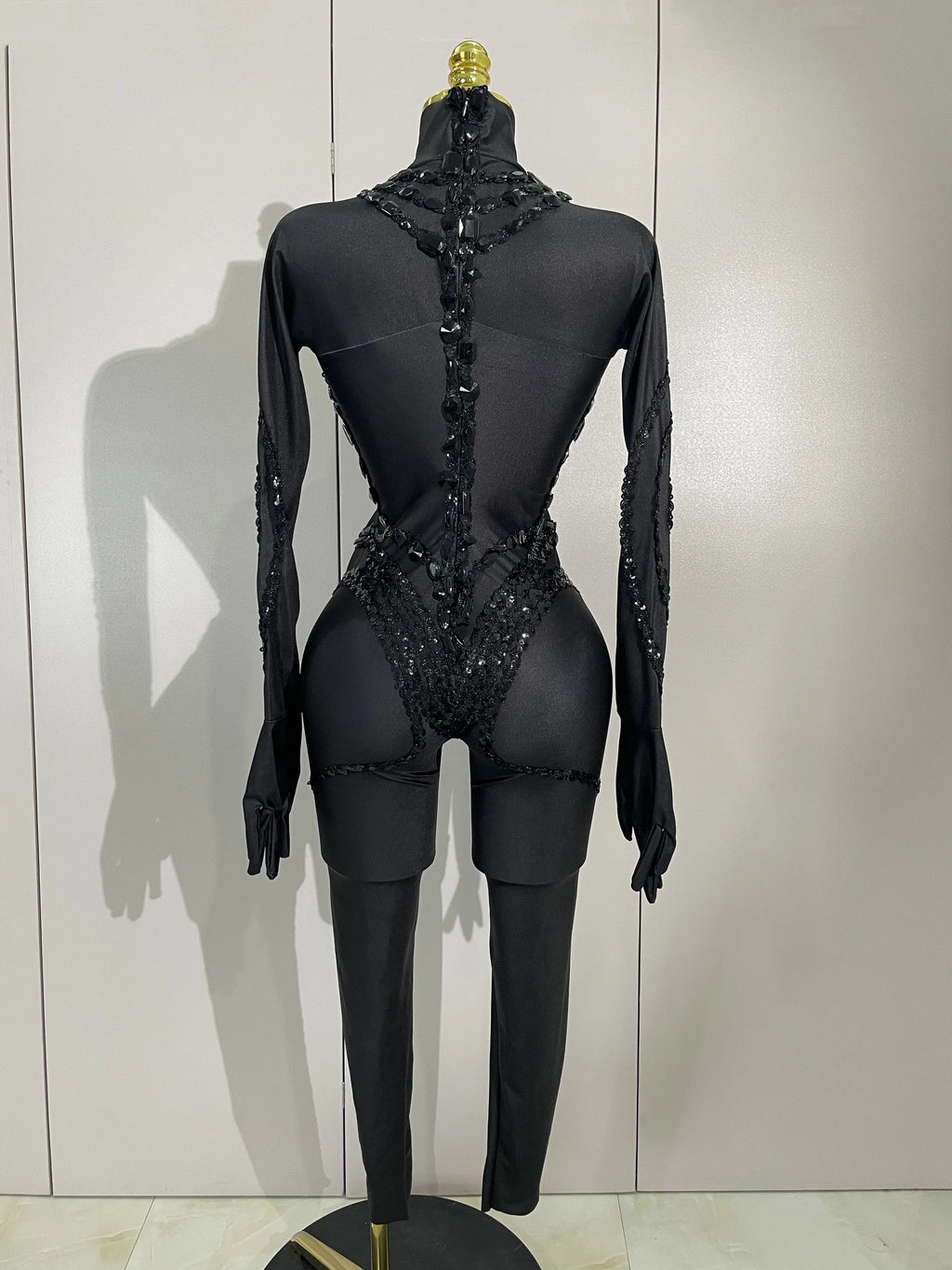 Mesh & Spandex Stage Jumpsuit | Slim Fit | S–XL