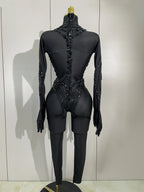 Mesh & Spandex Stage Jumpsuit | Slim Fit | S–XL