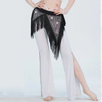 Belly Dance Hip Scarf | Sequin & Bead | Long Fringe | 4 Colors