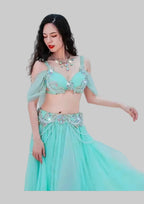 Egyptian Belly Dance Bra & Skirt Set - Beaded Competition Costume