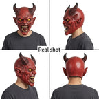 Horned Demon Mask | Red Horror Face