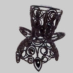 Rhinestone Top Hat Headpiece - Crystal Mini Top Hat for Stage & Party