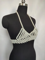 Pearl Hollow Out Crop Top - Backless Camisole Cover-Up