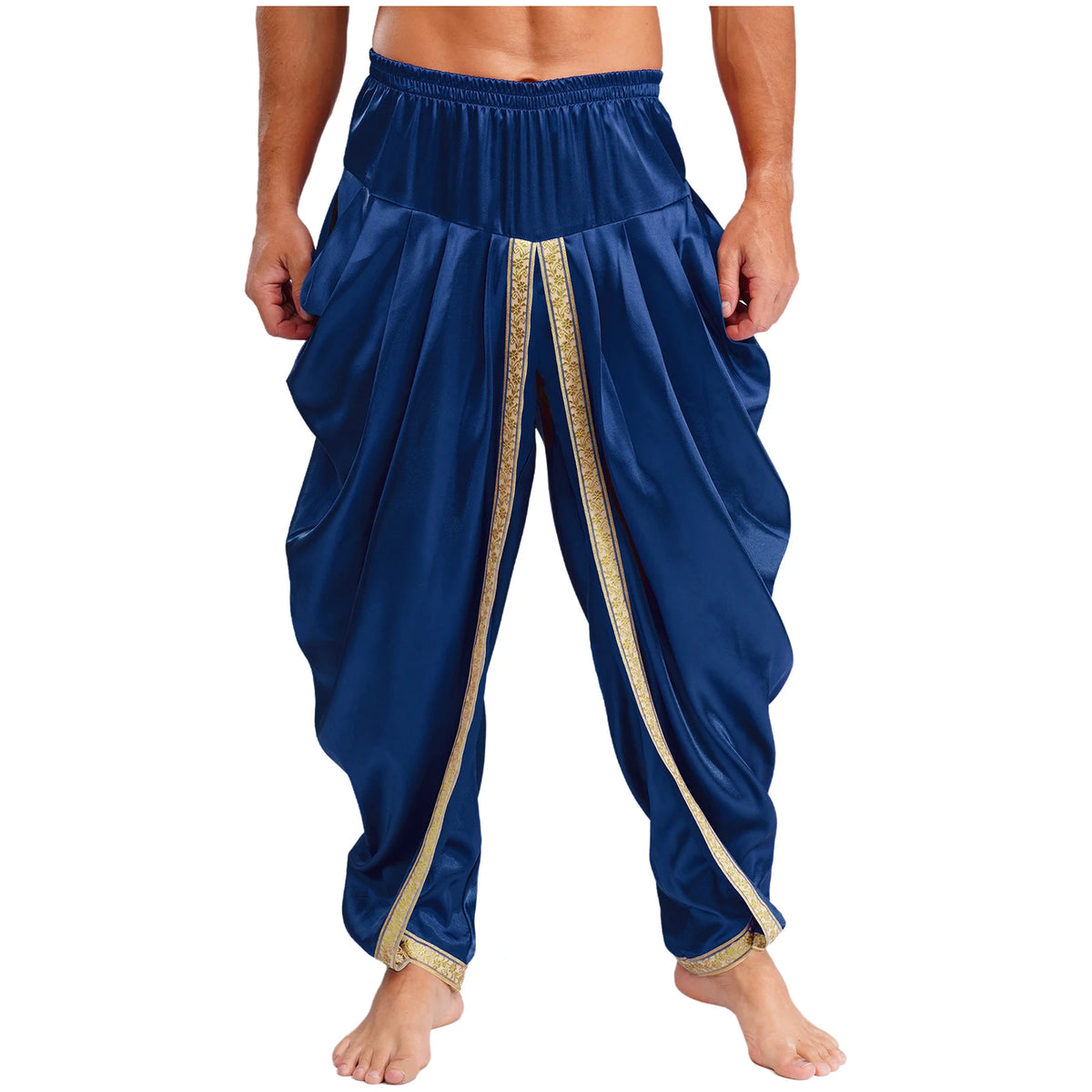 Men's Satin Dhoti Pants | Draped | Elastic Waist