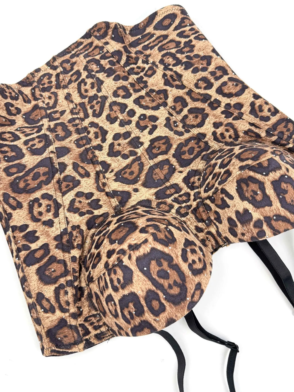 Leopard Print Rhinestone Bustier | Stage Corset Top