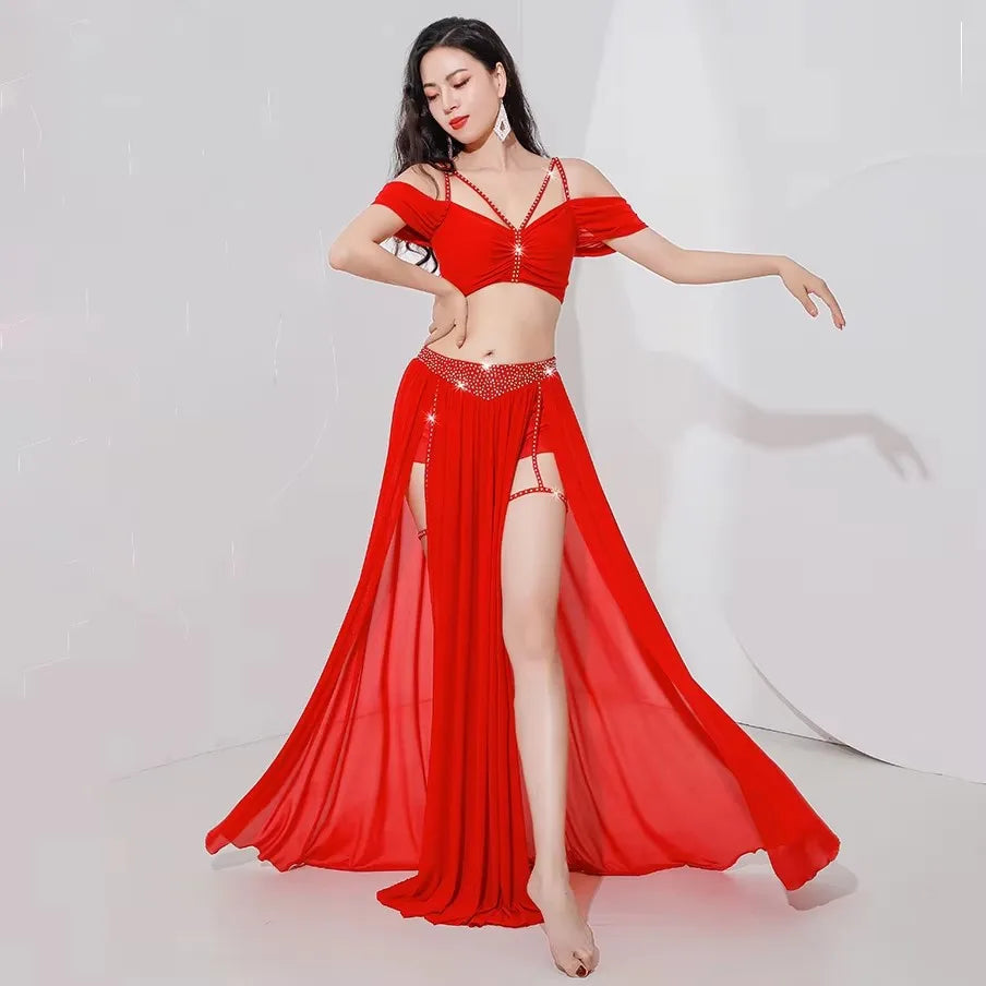 Belly Dance Costume Set | 3-Piece | Mesh & Spandex