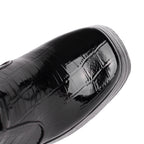 Knee-High Platform Boots | Croc-Effect | 14cm
