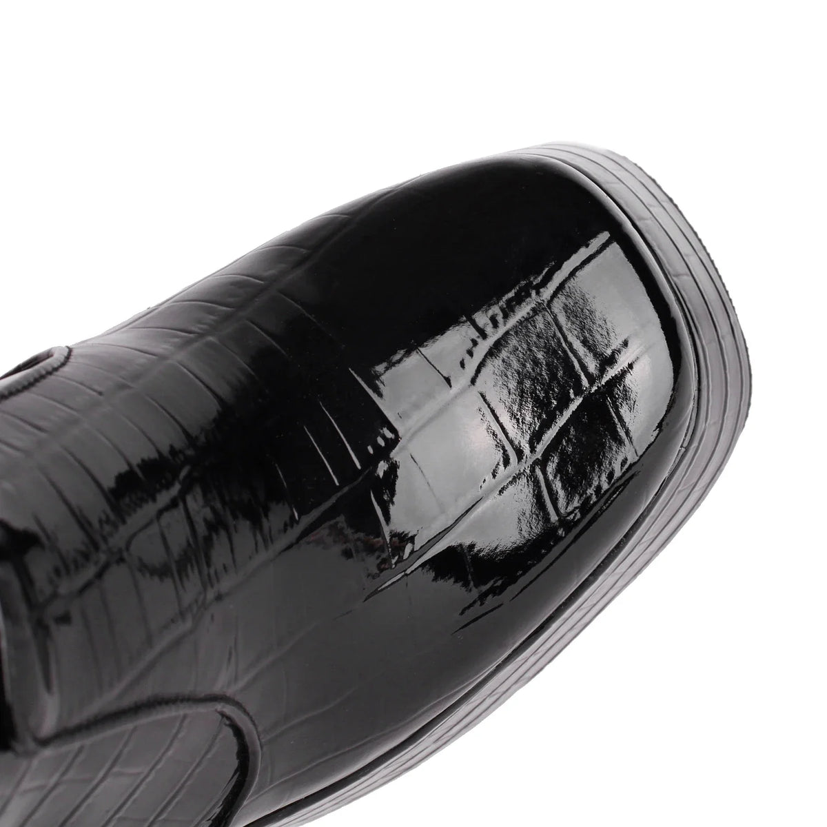 Knee-High Platform Boots | Croc-Effect | 14cm