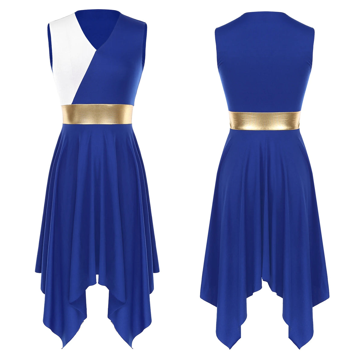 Lyrical Praise Dance Dress | Asymmetric Hem | Multi-Color
