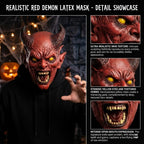 Horned Demon Mask | Red Horror Face