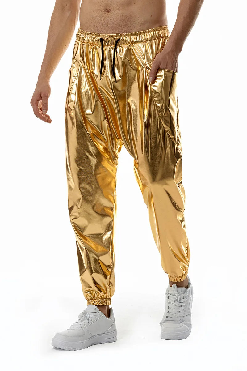 Men's Metallic Joggers | Gold & Silver