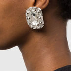 Oversized Crystal Clip-On Earrings
