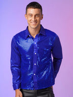 Men's Sequin Shirt | Long-Sleeve Sparkle