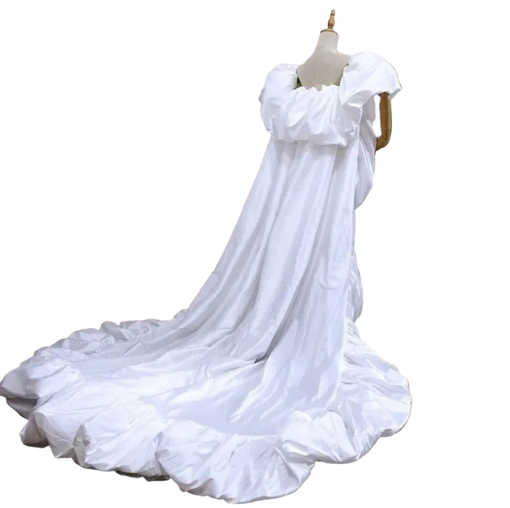 Taffeta Cape | Puffy Ruffle Edge & 230cm Train | Pageant & Evening