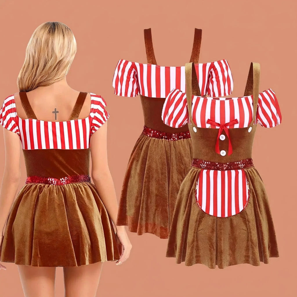 Gingerbread Costume Dress | Candy Stripes