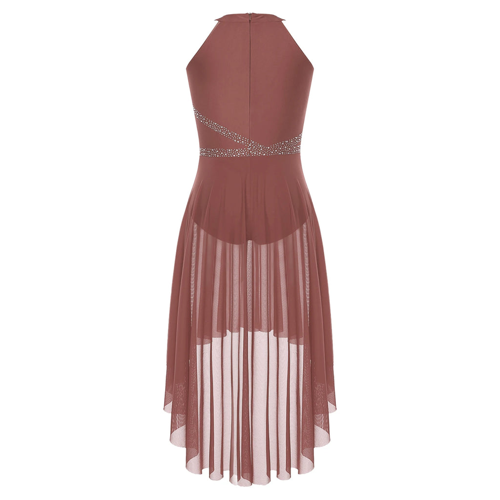 Starlight Ruched Rhinestone Lyrical Dance Dress