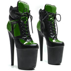 8-Inch Patent Ankle Boots - Lace-Up Dance Boots