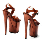 Clear Platform Ankle Strap Sandals 20cm - Peep Toe High Heels for Pole Dance