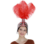 Rhinestone Showgirl Headpiece | Ostrich Feather Plume | 10 Colours | Adjustable