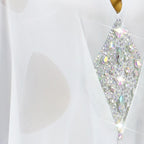 Rhinestone Latin Dance Dress with Accessories Set — White