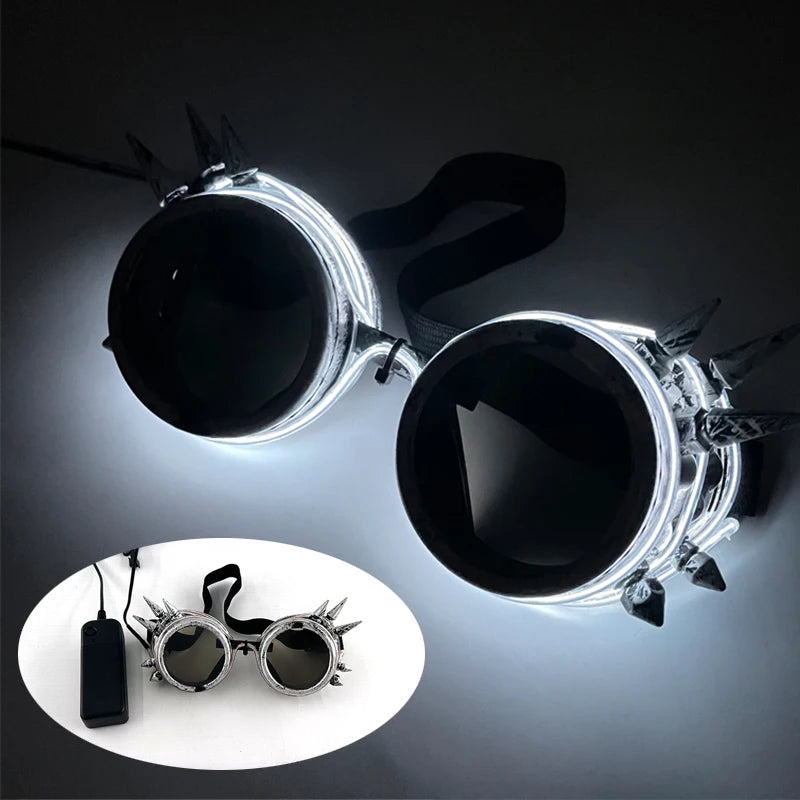 LED Light-Up Rave Glasses & Gloves | Cyberpunk Festival Eyewear