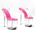 20cm Platform Heels - Transparent Slip-On Dance Sandals