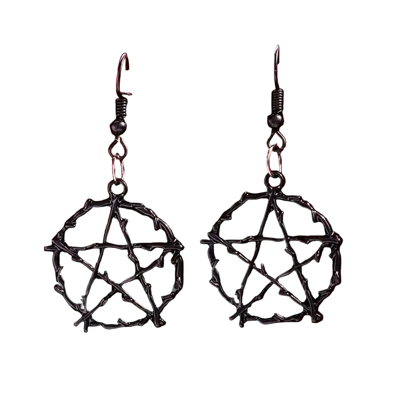 Pentagram Earrings | Thorned Star Drops