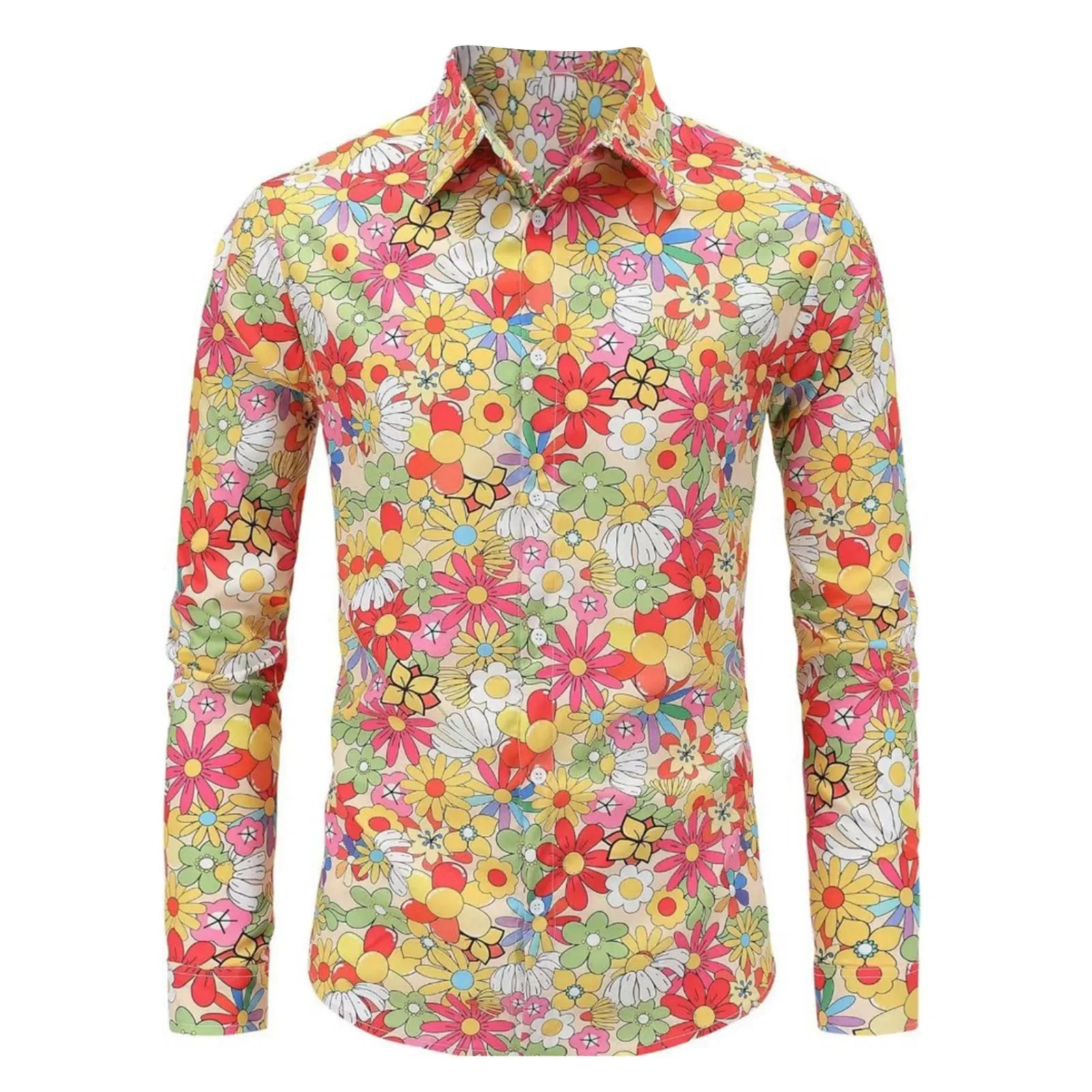 Men's Floral Disco Shirt | Long Sleeve | Button-Up