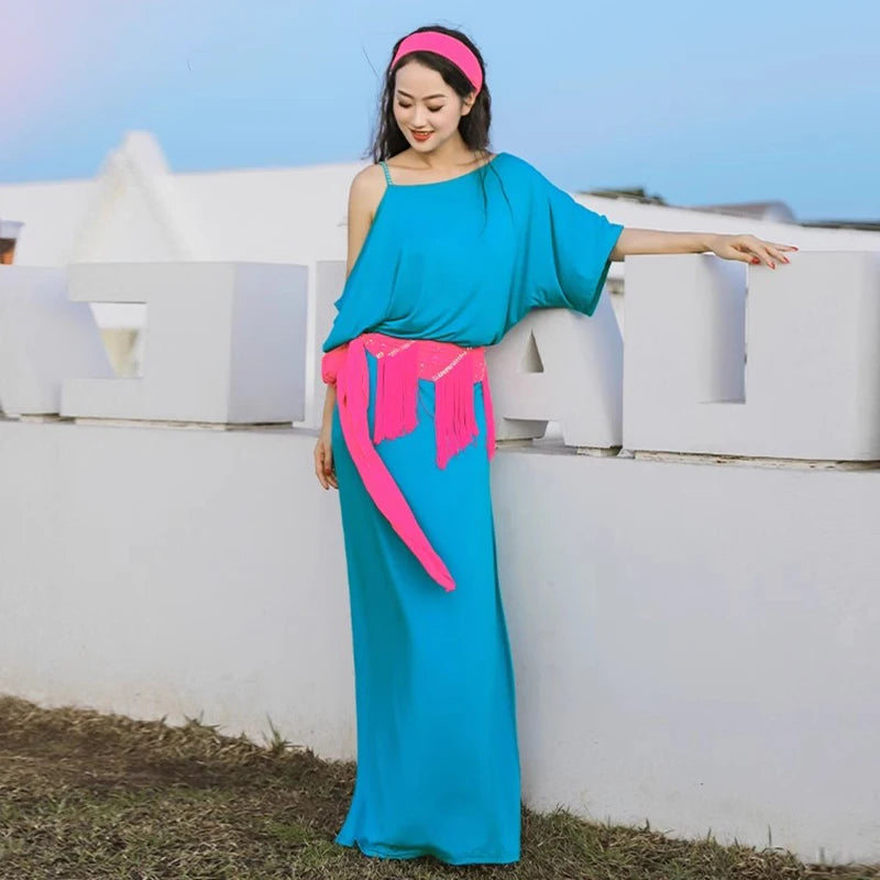 Saidi Baladi Dress | Silk 4-Piece Set with Belt & Headpiece