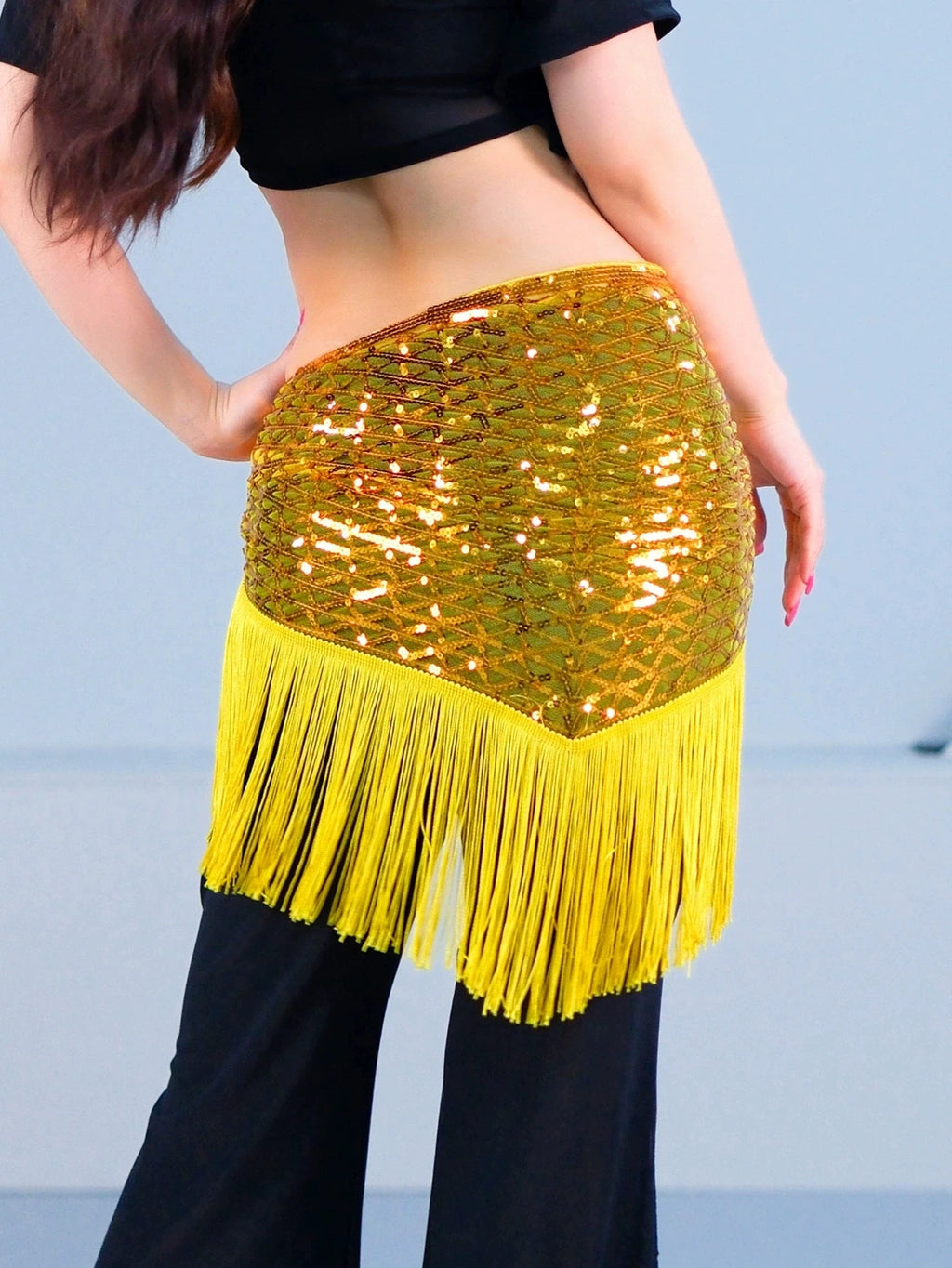 Sequin Triangle Hip Scarf | Fringe Belt | 8 Colors