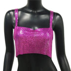 Sequin Backless Crop Tank Top