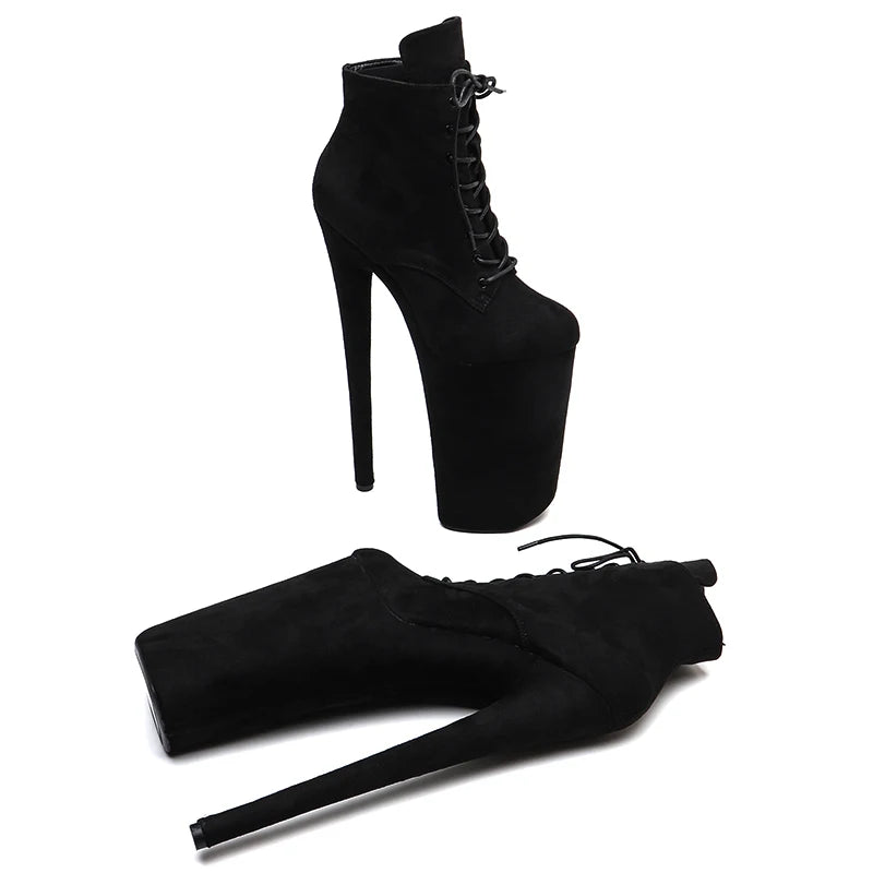 10-Inch Suede Ankle Boots - Lace-Up Dance Boots