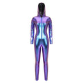 Metallic Catsuit | Hooded Zip Front