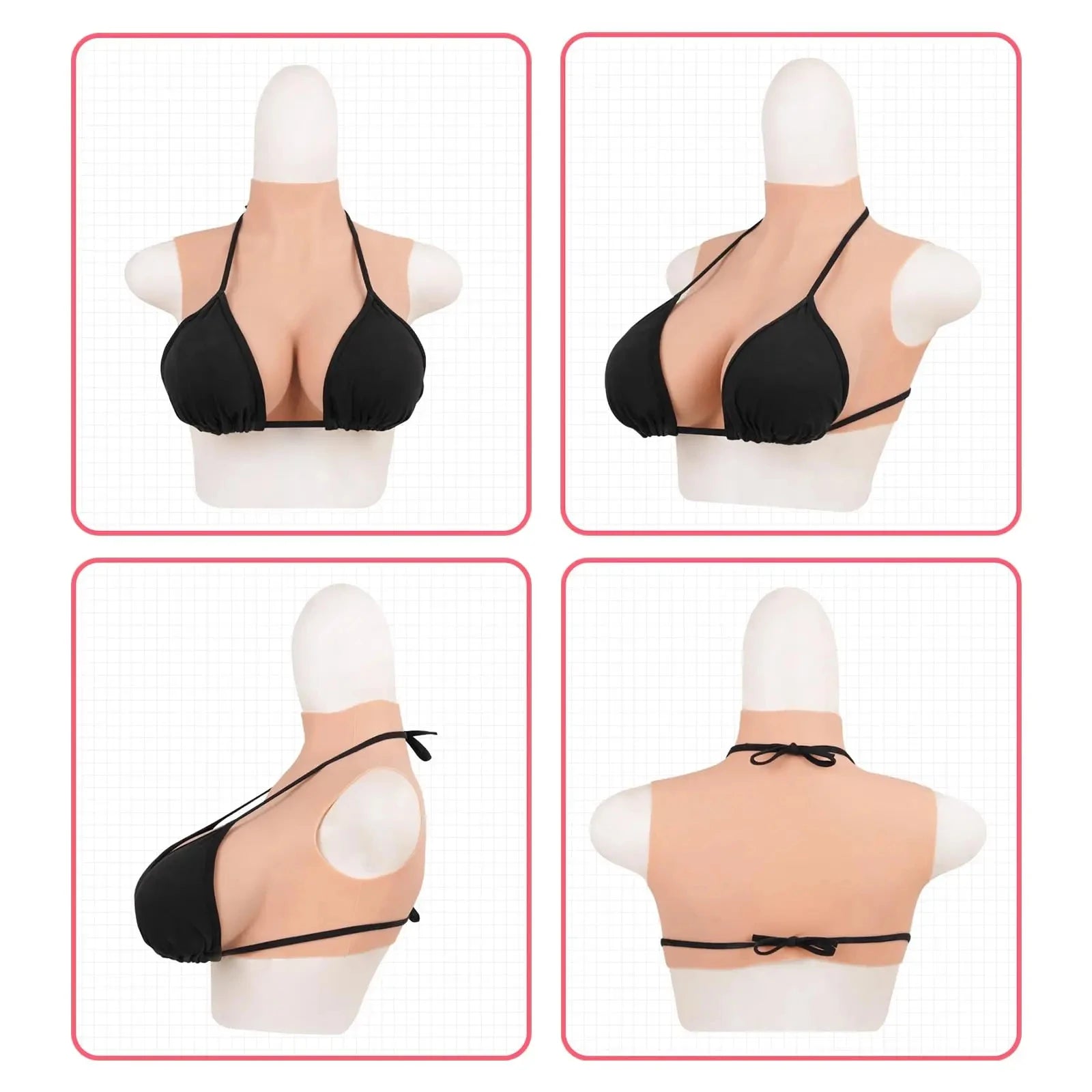 Wearable Silicone Breast Forms | Halter Strap | C–G Cup