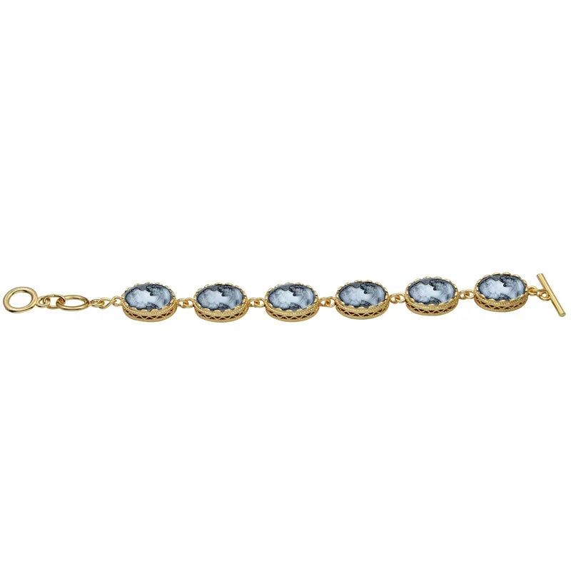 Cameo Charm Bracelet | Gold-Tone | Lady Queen