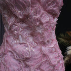 Appliqué Beaded A-Line Gown | Strapless | Scarf Overlay