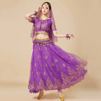 Bollywood Belly Dance Costume | 5-Piece Set with Veil & Headpiece