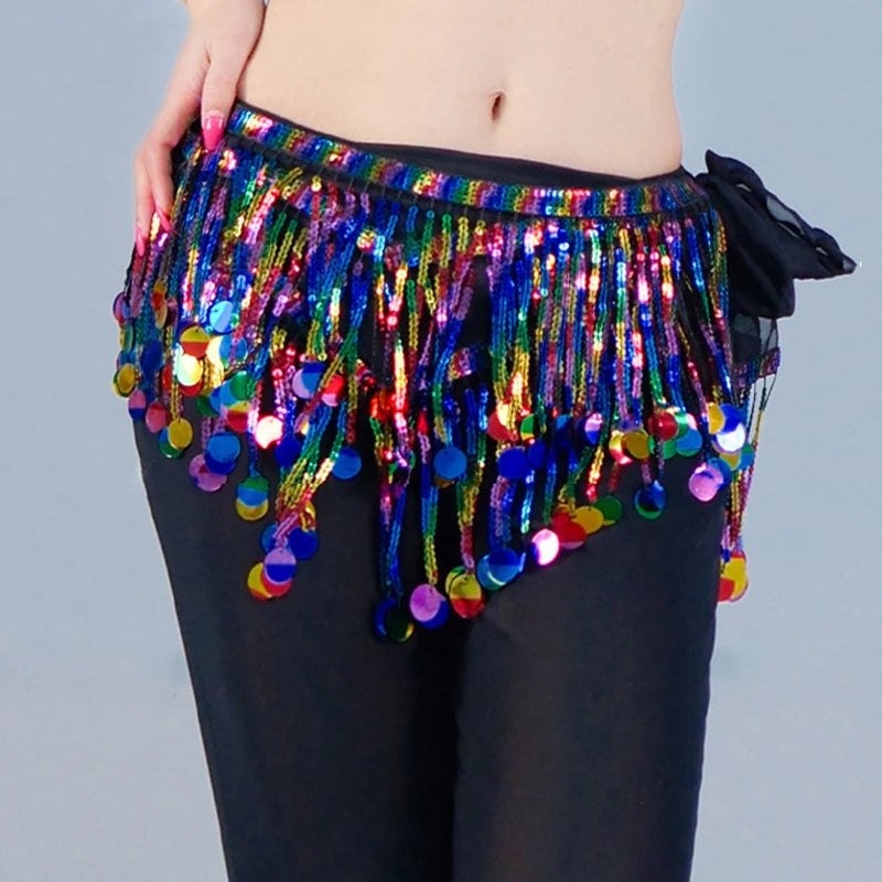 Sequin Fringe Hip Scarf | Belly Dance Belt