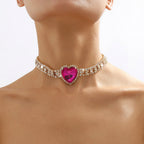 Rhinestone Choker | Crystal Heart