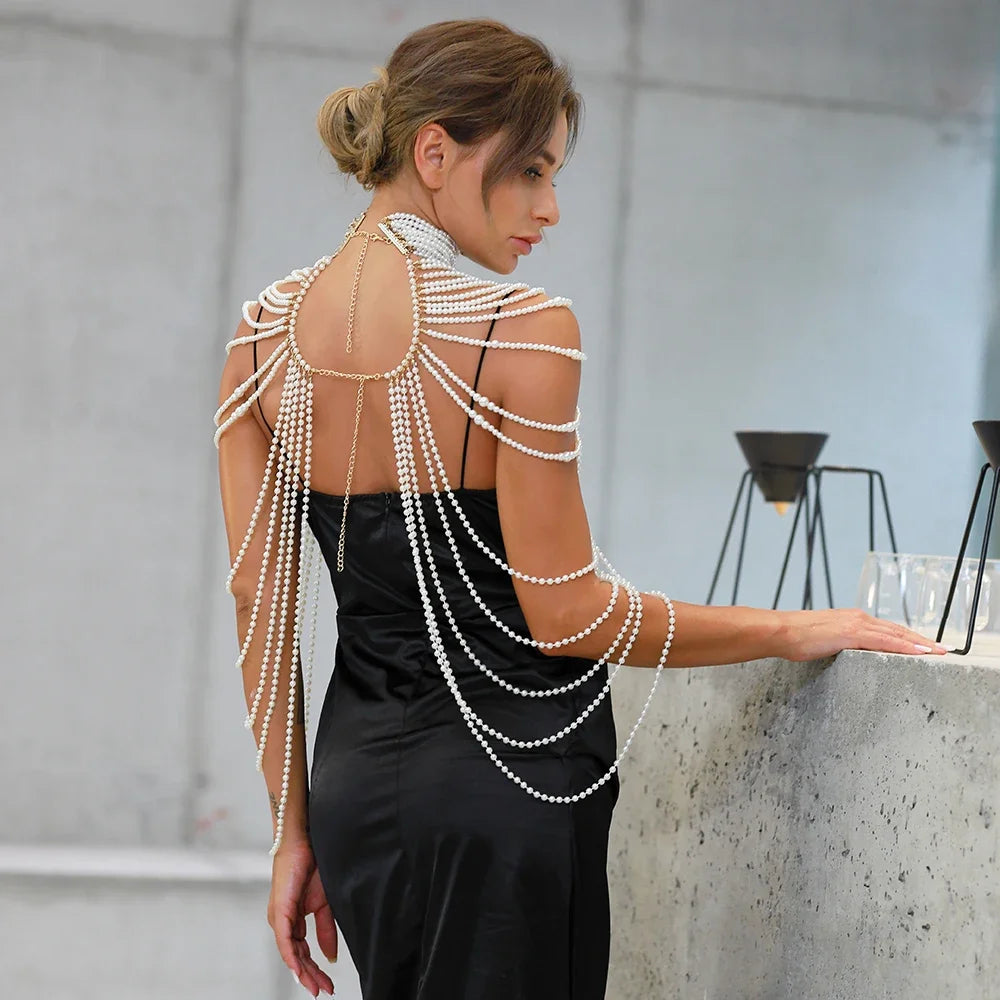 Pearl Shoulder Body Chain | Collar & Shawl