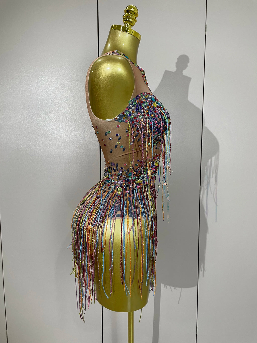 Rhinestone Sequin Tassel Bodysuit | Colorful | XS–XL