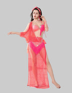 Egyptian Baladi Fishnet Dress - 5-Piece Belly Dance Costume Set