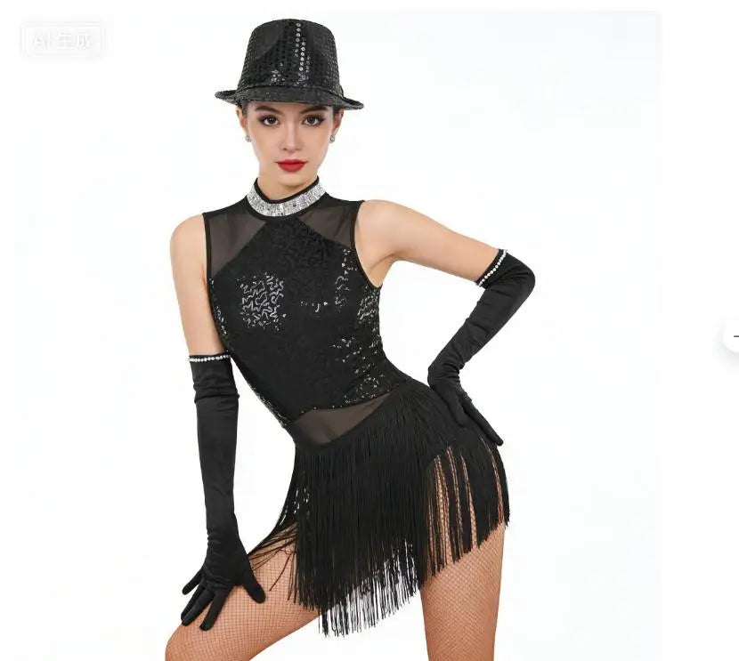 Prism Rhinestone Long-Sleeve Performance Leotard
